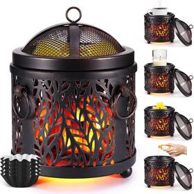 Xyd-spu001 Spghome Wax Melt Warmer 4-in-1 Fireplace Full Metal Electric Melter