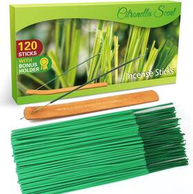 Strn 744110936100 Citronella Incense Sticks 120 Pcs Lemongrass For Outdoor Garden