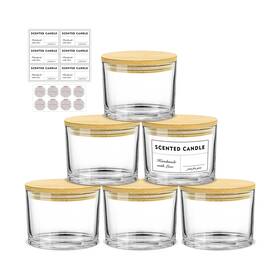 Cjc-11080-06 Supmind 16oz Candle Jars 6 Pack - 3 Wick Large Empty Clear Glass Making Vessel