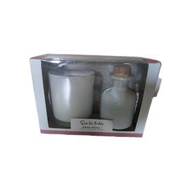 6910467 Sur La Table Soy Candle And Reed Diffuser Set Rose Petal Glass Bottle Gift Nib