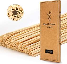T&c 744759387943 Reed Diffuser Replacements Sticks Natural Rattan Wood Home Office 120 Pc