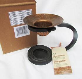 The Body Shop 028197072988 Calming Copper Bowl And Iron Stand Essential Oil Burner Aroma Nwt 4.5 Inch