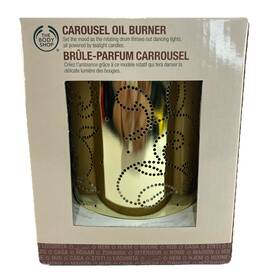 The Body Shop 028197486273 Carousel Oil Burner Gold Colored New Old Stock