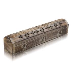 Incenseholder51 The Great Indian Bazaar Wooden Incense Stick Cone Burner Holder Coffin With Storage Compartment Organic