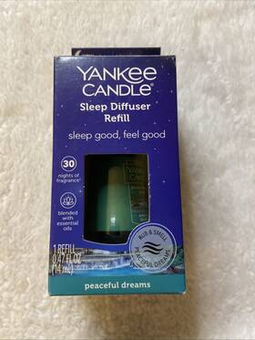 The Yankee Candle Company 192833070227 Peaceful Dreams Sleep Diffuser Refill .47oz 30 Nights Nib