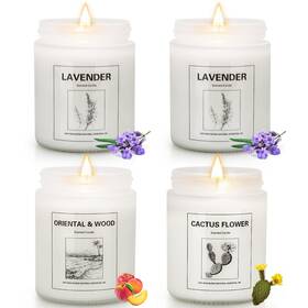 Thornwolf 618202085031 4 Pack Candles For Home Scented Lavender Candle Set Aromatherapy Jar