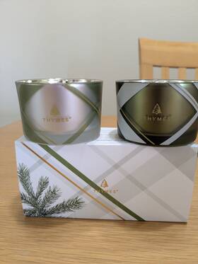 Thymes 637666047843 Frasier Fir Aromatic Poured Candle Set 2 X 3 Oz New In Box