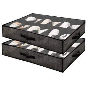 Tidyy Home 195893458424 Under Bed Shoe Storage Organizer Set Of 2 For 24 Shoes - Slide This Sturdy S