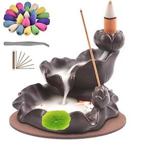 Tminck Waterfall Incense Burner Ceramic Backflow Holder Handcrafted