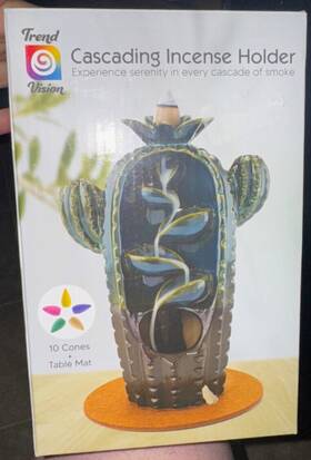 Trend Vision 841437157031 Cascading Cactus Incense Holder Kit