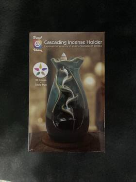 Bs-1108 Trend Vision Cascading Incense Holder Tulip Top 10 Cones Cyan
