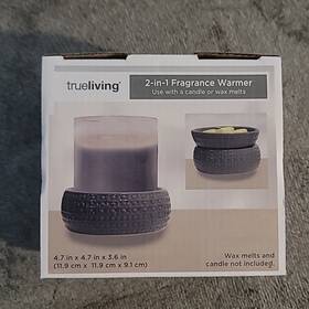 Trueliving 840034113716 2-in-1 Fragrance Warmer Gray Electric Candle Or Wax Melts