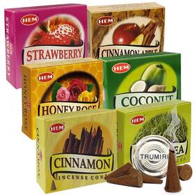 Trumiri 880001313923 Incense Cones Variety Pack And Burner Bundle 6 Popular Fragrances