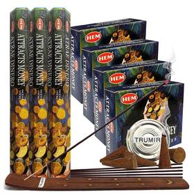 Trumiri 880001315613 Attracts Money Incense Sticks And Cone Holder Variety Pack Bundle Insenc