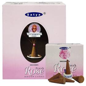 Trumiri 880001316436 Fresh Rose Incense Cones And Cone Burner Bundle Insence Insense Satya