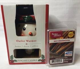 55577 Tuscany Candle Fragrance Melt Outlet Warmer Snowman #55577 With 6 Wax Melts