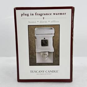 Tuscany Candle 55842 Plug-in Ceramic Fragrance Warmer Square White Rotates With Melts