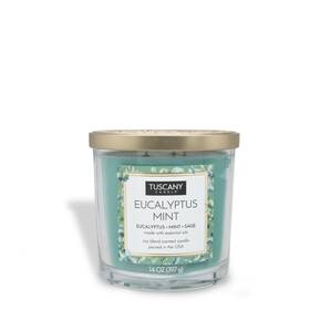 65983 Tuscany Candle Eucalyptus Mint Long-lasting Scented Jar 14 Oz
