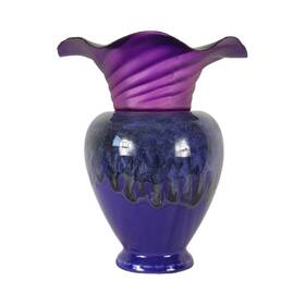 Ultra Pure 076354613517 Glass Ceramic Purple Swirl Liquid Candle Fragrance Oil Lamp Diffuser