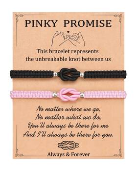 Ungent Them Rope-promise-b&p-01 Pinky Promise Forever Love Knot Bracelets For Couples Birthday