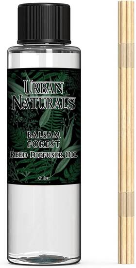 Urban Naturals 313107441400 Balsam Forest Oil Reed Diffuser Refill Free Set Of Sticks