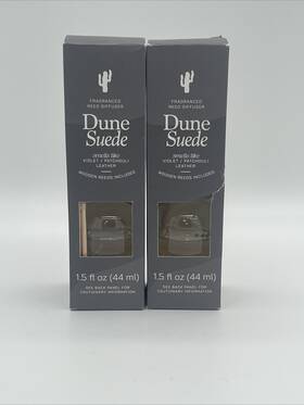 Velas Hispaniola 840159652480 Dune Suede Fragranced Reed Diffuser 1.5oz Violet Patchouli Leather Set Of 2 New