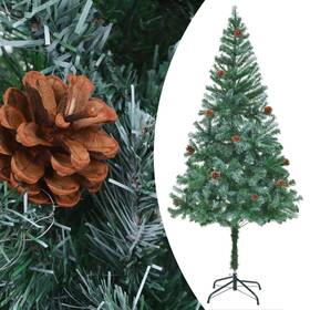 3077442 Vidaxl Pre-lit Christmas Tree With Pinecones Xmas Holiday Decoration