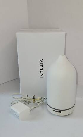 Dff-10001 Vitruvi Stone Essential Oil Ultrasonic Diffuser White Used Tested
