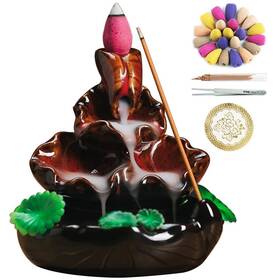 Vvmone 725683726831 Cute Ceramic Backflow Incense Holder Waterfall Burner With 48