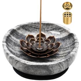 Ih-005 Wadayu Superlarge Handmade Natural Marble Incense Holder For Sticks And Cones