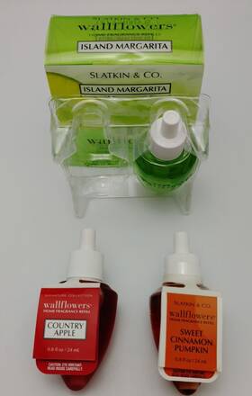 Wallflowers Slatkin & Co. Bath Body Works 667526276298 3x Refills Island Margarita - Country Apple Sweet Cinnamon Pumpkin