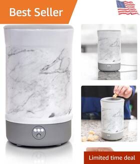 Wax Melt Warmer 609239505388 Stylish Marble Ceramic - Timer And Glitter Dish For Effortless Use