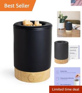 Wax Melt Warmer 850071453317 Elegant Black Ceramic With Timer For Effortless Fragrance