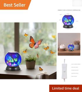 Wax Warmer 760701184842 Dynamic Butterfly Electric And Timed Oil Diffuser For Cozy Spaces
