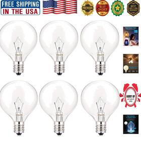 Wax Warmer Bulbs 676327542341 40w Dimmable - Eco-friendly E12 Candelabra Light Set Of 6