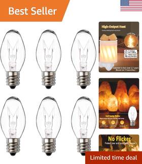 Wax Warmer Bulbs 712490823105 Eye-friendly Warm White 15w C7 - Dimmable 6 Pack For Indoor Use