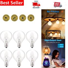 Wax Warmer Light Bulbs 676327542389 30 Watt E12 G50 Clear Globe - Safe And Stylish For Candle Warmers