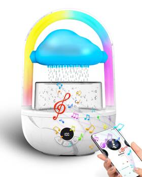 Rc01 Weljoy Rainbow Rain Cloud Tabletop Water Fountain Zen Relaxation Sounds Night Light