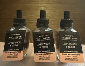 White Barn 667557546070 Lot Of 3 Bath And Body Works Wallflower Refill Bulb Applewood Clove - Nwt
