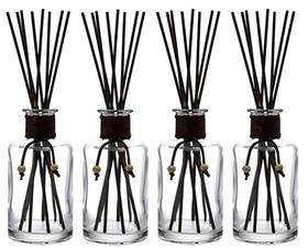 Whole Housewares 744702332174 Set Of 4 Diffuser Bottles With Sticks 7.5oz Empty Glass Bottle For Esse