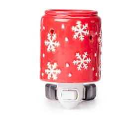 Winter Wonder Lane 481057321209 New Electric Wax Warmer Ceramic Snowflake Red And White Home Fragrance Appliance