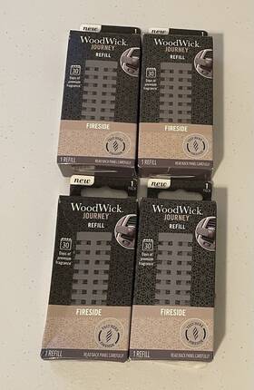 Woodwick 192833233905 Lot Of 4 Journey Refill Fireside Single Packs - 30 Days Each