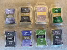Woodwick 663595624022 Huge Lot Of 8 Yankee Candle Wax Melts 0.8 Oz Onyx Amber Vanilla Palm
