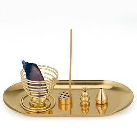 Wxs-chall 5in1-mih Palo Santo Holder And Sage Burner For Smudging 5-in-1 Brass Incense F