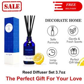 Xcleen01 Xcleen 763944062977 Reed Diffuser Set 3.7 Oz - Hyacinth Peony Citrus Scent Home And Office Decor