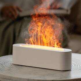 Dq709 Yaledi Essential Oil Diffuser Fireplace Fire Flame Aromatherapy White