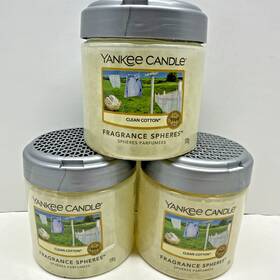 Yankee Candle 038581085401 Clean Cotton Fragrance Spheres Beads Linen Lot Of 3