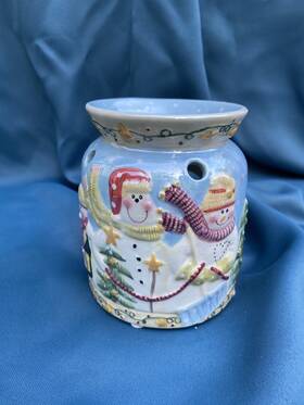 1030606 Yankee Candle Snowman Family Wax Melt Warmer Burner Christmas Snow Scene