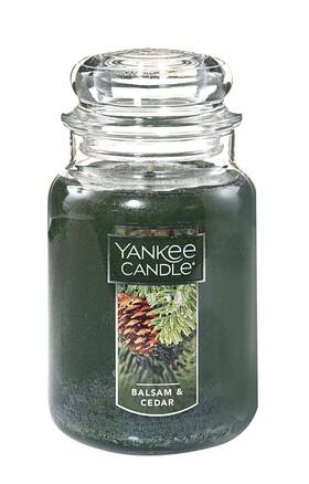 1062314w Yankee Candle New Balsam And Cedar - 22 Oz Large Jar Scented Candle-single Wick