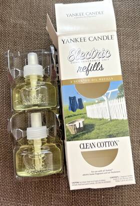 1071010 Yankee Candle New Iob Clean Cotton Set Of 2 Electric Diffuser Refills